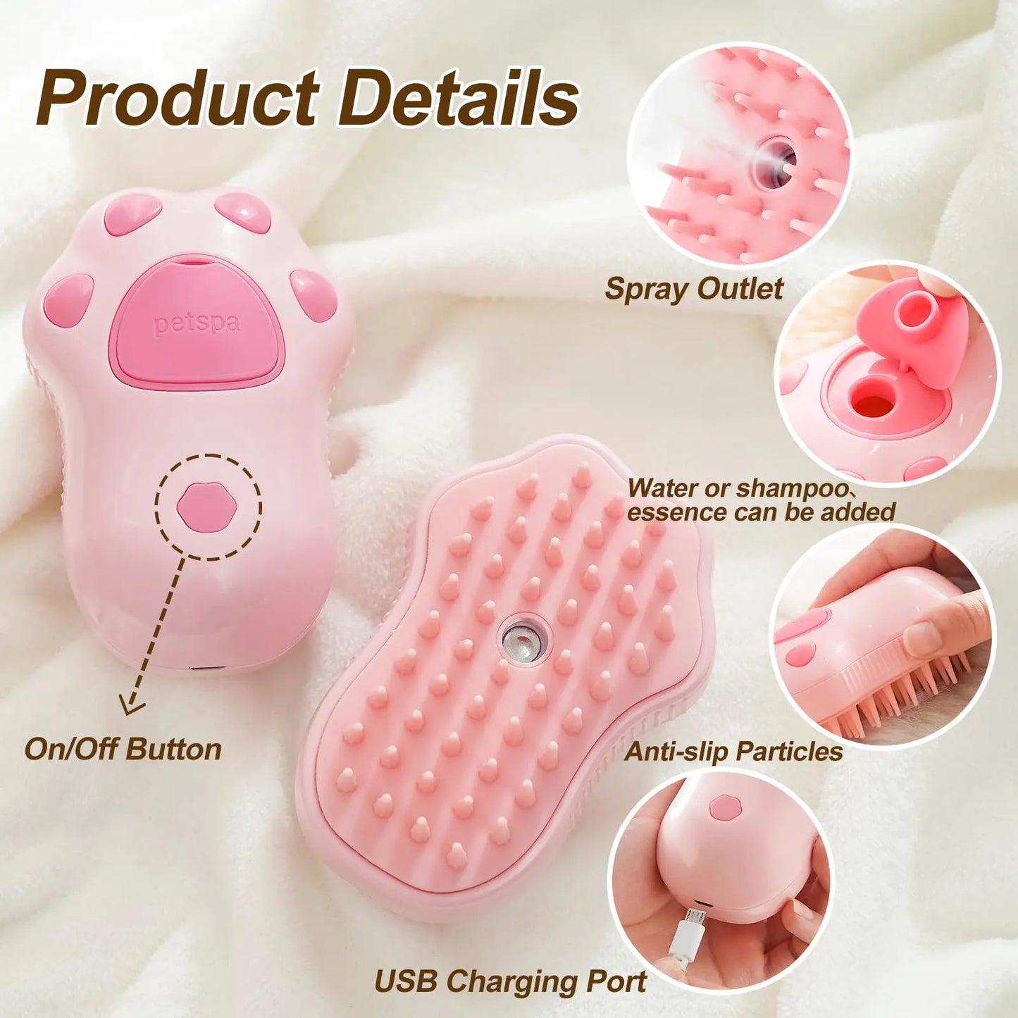 3 in 1 Electric Steam Brush Hair Removal 