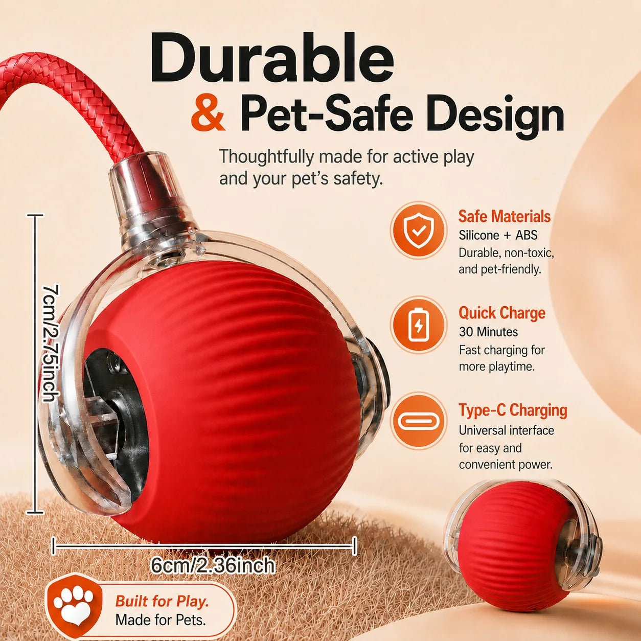 New Cat Interactive Ball Toy Automatic Rolling Cat Ball Rechargeable Smart Kitten Interactive Toy Intelligent Balls Toy for Cat