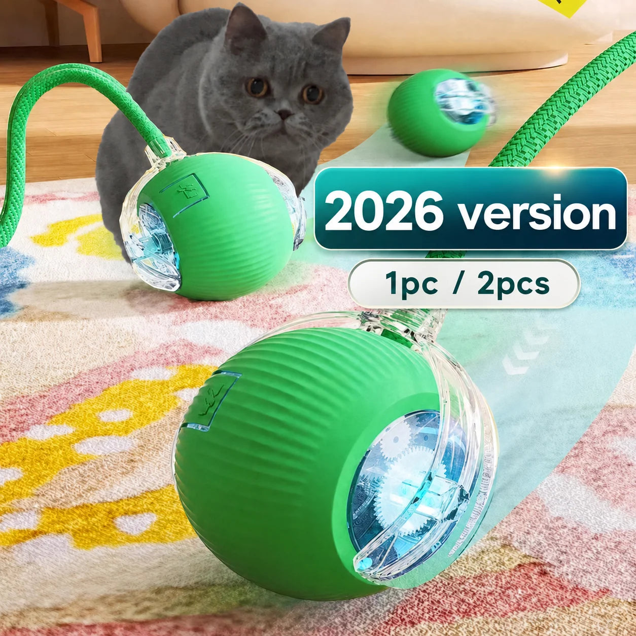 New Cat Interactive Ball Toy Automatic Rolling Cat Ball Rechargeable Smart Kitten Interactive Toy Intelligent Balls Toy for Cat