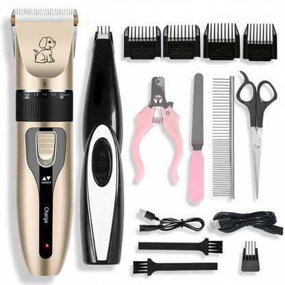 Electric Pet Clipper Grooming Kit for Dogs Reachageable Trimmer Haircut Cat Hair Cutting Remover Professional Machine Set