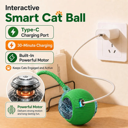 New Cat Interactive Ball Toy Automatic Rolling Cat Ball Rechargeable Smart Kitten Interactive Toy Intelligent Balls Toy for Cat