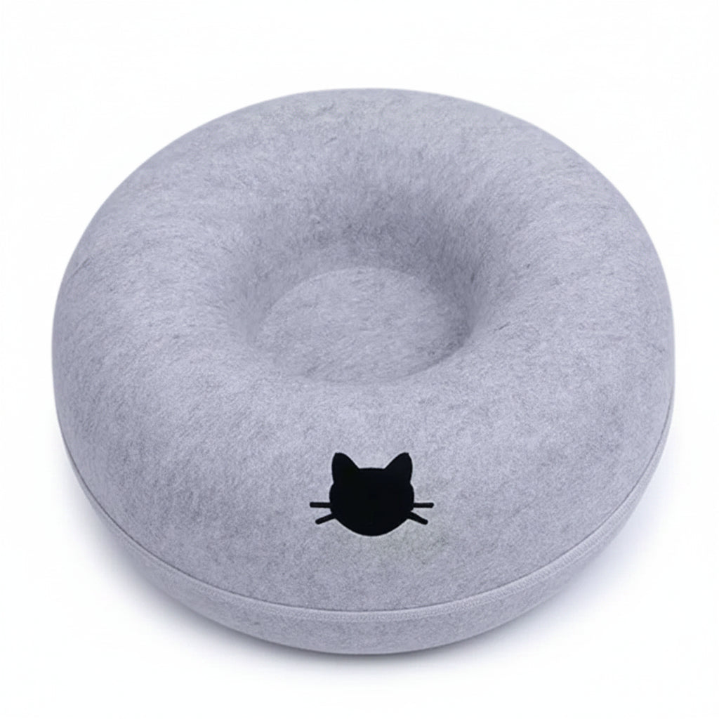 Interactive round Small Cat Tunnel Nest Felt Kittens Bed House Scratcher Cat Donut Sleeping Pet Toy for Cats